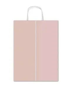 Bolsa Regalo Asa Retorcidalunares Rosa y Kraft 26X