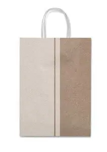Bolsa Regalo Lunares Blancos y Kraft 16X21X8Cm