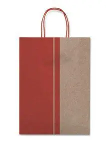 Bolsa Regalo Lunares Rojo y Kraft 16X21X8Cm