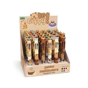 Expositor 24 Boligrafo Capybara Ocho Colores