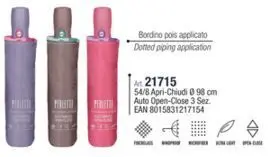 Paraguas Mujer Plegable 54/8 Aut Borde Topos