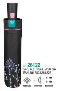 Paraguas Mujer Plegable 54/8 Automatico. Negro con