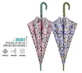 Paraguas Largo Mujer 61/8 Flores Automatico.