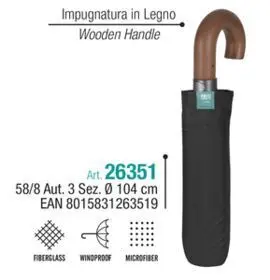 Paraguas Hombre Plegable 58/8 Automatico Liso