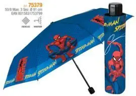 Paraguas Niño Plegable 50/8 Manual. Spideman