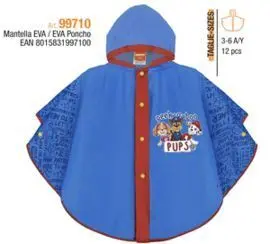 Poncho Impermeable Paw Patrol