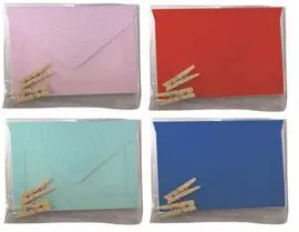 Tarjetas Felicitacion con Pinzas Colores Surtidos