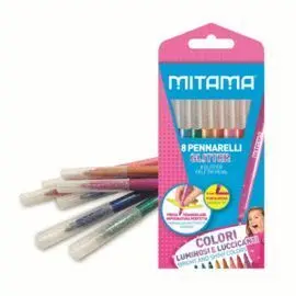 Rotuladores Triangulares Super Glitter 8 Colores