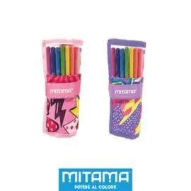 Plumier Glitter Roll con Accesorios Purpurina Niña