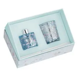 Set Mikado + Vela 70Gr Azul Hojas Colores Aroma Ca