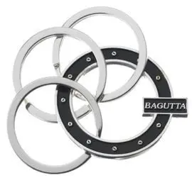 Llavero Circular Negro Plateado con Clavijas