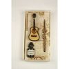 SET PLUMA MADERA + TINTA + GUITARRA
