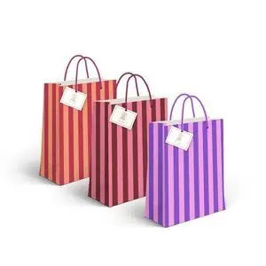 Bolsa Papel S 11. 5X6. 7X 14Cm Rayas Bicolor Surtida