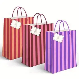 Bolsa Papel Xl 33 X 10 X 45Cm Rayas Bicolor Surtid