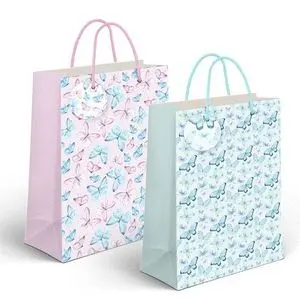 Bolsa Papel Xl 33 X 10 X 45Cm Mariposas Surtidas