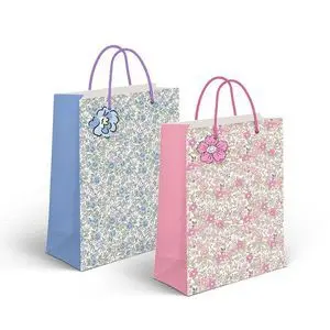 Bolsa Papel M 23 X 10 X 18Cm Flores Surtidas