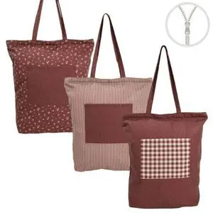 Bolsa Algodon con Cremallera y Bolsillo Corinto Su