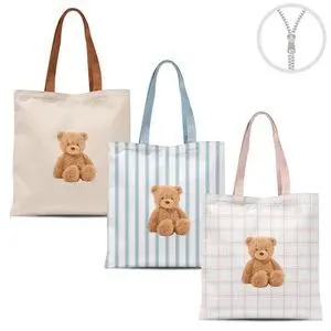 Bolsa Algodon con Cremallera Bella Bear Surtidas