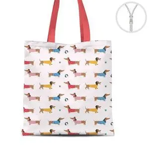 Bolsa Algodon con Cremallera Teckel