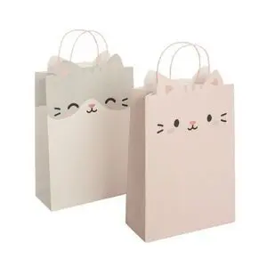 Bolsa Papel M 23 X 10 X 18Cm Forma Gato Surtidos