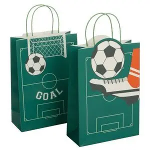 Bolsa Papel L 26 X 10 X 32Cm Forma Futbol Surtidos