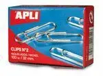Clips Niquel Nº2 32Mm C/100U.