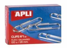 Clips Plateados Nº 1 1/2 100Unid