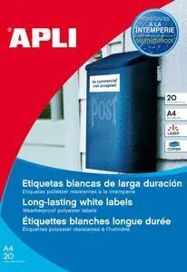 Etiqueta Apli Poliester Exterior 20H 45,7X21,2