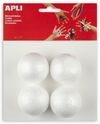 BOLA CORCHO BLANCO APLI POREXPAM 50MM BLISTER 4 UN
