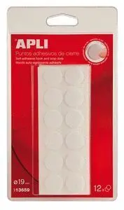 Discos Adhesivos Cierre Velcro 19 mm Blister 12 ud