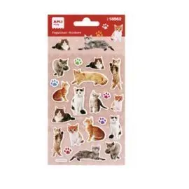 Pegatinas Animales Realistas Gatos 1 Hoja