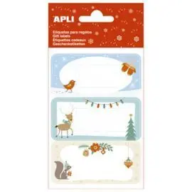 Etiquetas Navidad Ardilla 9 Unidades Surtidas