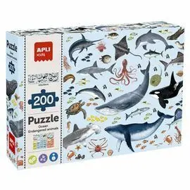 Puzle Infantil Animales Amenazados Marinos 200 Pie