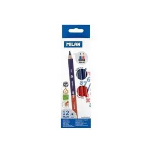 Caja 12 Lapices Bicolor Azul - Rojo Maxi Triangula