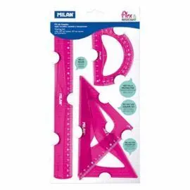 Estuche de Dibujo 4 Reglas Rosa