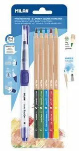 Pincel de Agua con 5 Lapices Acuarelables Blister