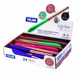 Expositor 24 Boligrafos Milan S1 Stylus Copper Col