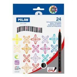 Rotulador Milan Punta Pincel 24 Colores Surtidos