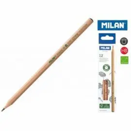 Lapiz Milan Grafito Hb Hexagonal Com Goma, Madera