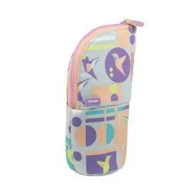 Portatodo Vertical Sugar Colibri Pastel Rosa y Gri