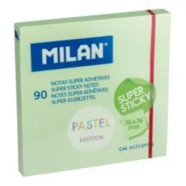Nota Super Adhesiva Milan 76X76 90 Hojas Verde Pas