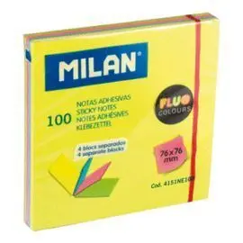 Nota Adhesiva Milan 76X76 100 Hojas 4 Blocs Separa