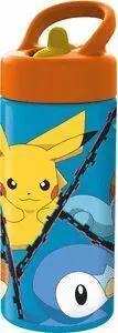 Botella Infantil Plastico con Pajita 410Ml Pokemon