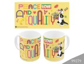 Taza Ceramica 325 Ml Looney Tunes Peace And Love R