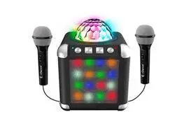 Karaoke 2 Microfonos Luces Led y Disco Ball Cube S