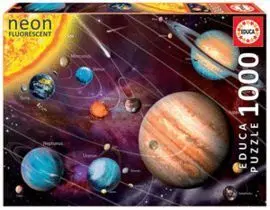Puzzle Educa 1000 Piezas Neon Sistema Solar