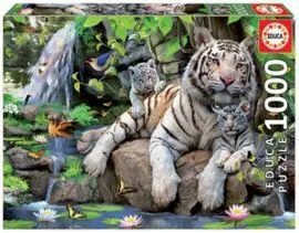 Puzzle Educa 1000 Piezas Tigres Blancos de Bengala