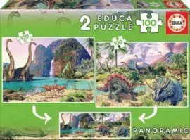 Puzzle 2X100 Piezas Dino World