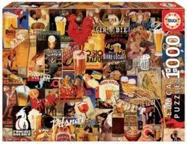 Puzzle Educa 1000 Piezas Collage de Cerveza Vintag