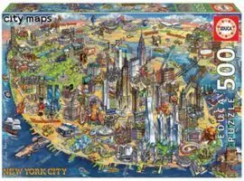 Puzzle Educa 500 Piezas Mapa de Nueva York City Ma